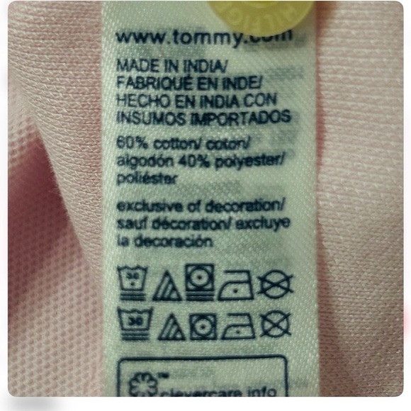 TOMMY HILFIGER Men's Pink Polo Shirt XXL, Regular Fit Short Sleeveless. - Picture 7 of 9